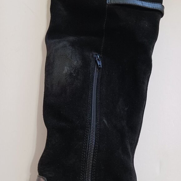 Matisse Lola Black Suede Leather Over The Knee Boots Size 9 - Picture 9 of 13